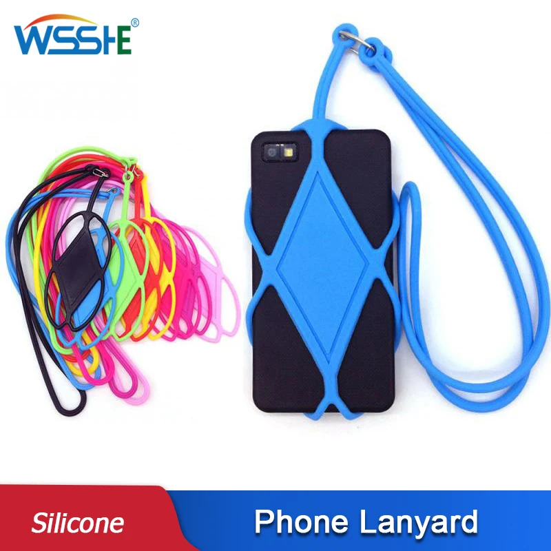 Silicone Cell Phone Lanyard Holder Case Cover Key Rope Neck Strap Universal Necklace Sling For Iphone Huawei Xiaomi Samsung