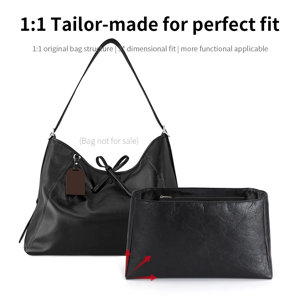 WUTA Inner Bag Organizer Insert for LV Carryall Liner Shoulder Handbag Travel Storage Zip Bag Support Bag Compartment Accessory