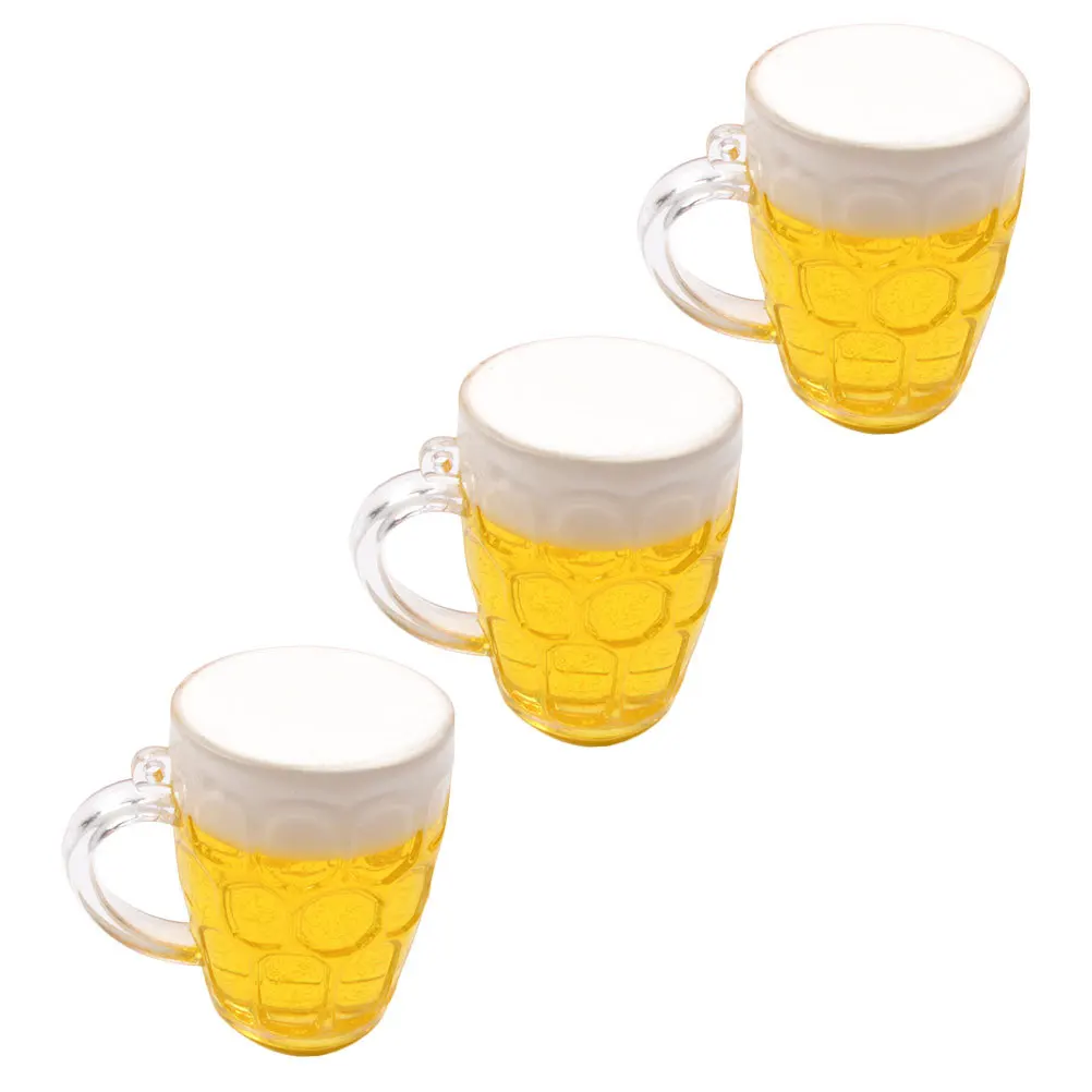 

3pcs Beer Glass Cake Decoration Lovely Pig Pattern Dessert Ornament For Birthday Party Oktoberfest Accessories Yellow