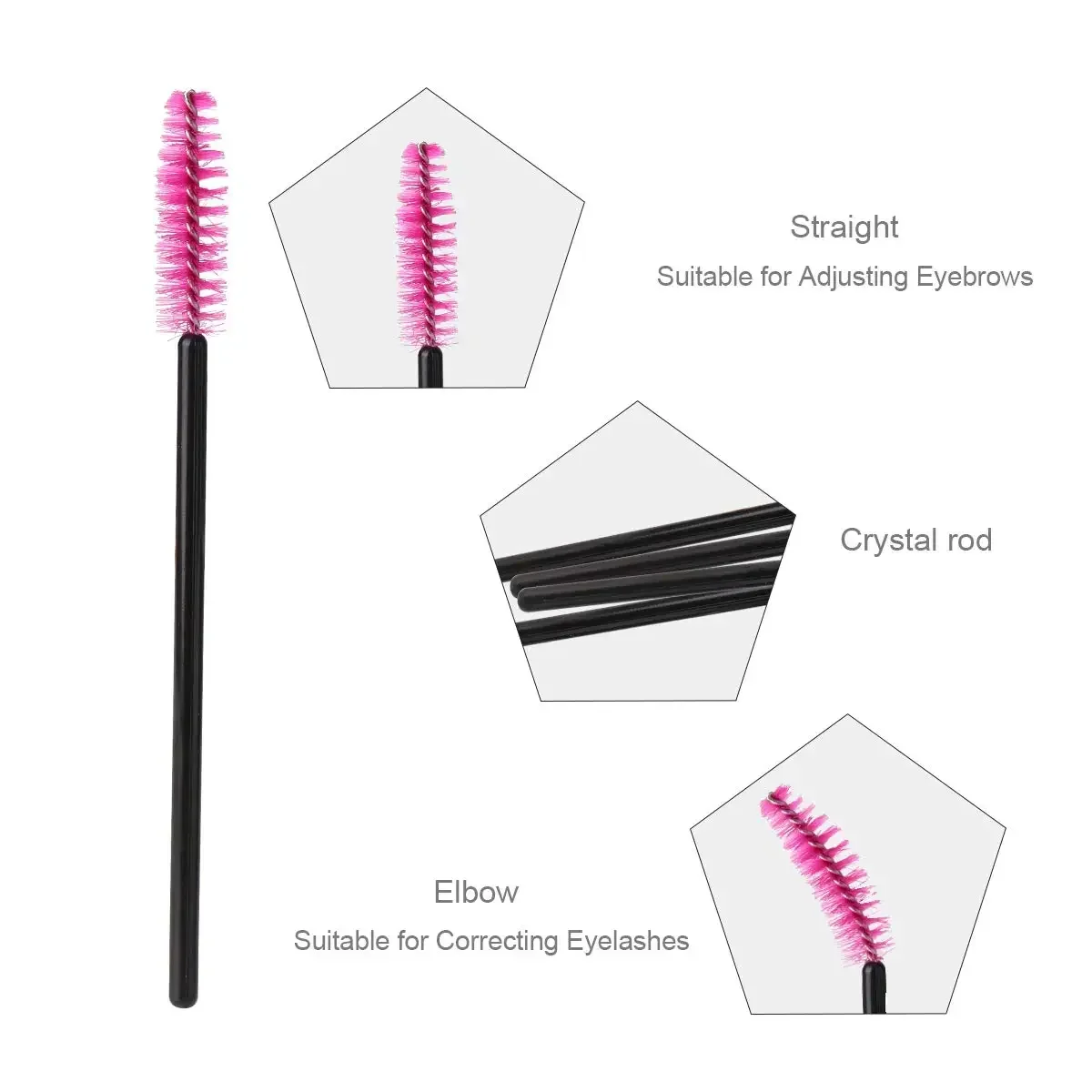 100 pçs descartável micro extensão de cílios kit de maquiagem escova de cílios rímel varinhas aplicador spoolers sobrancelha pente escovas cílios