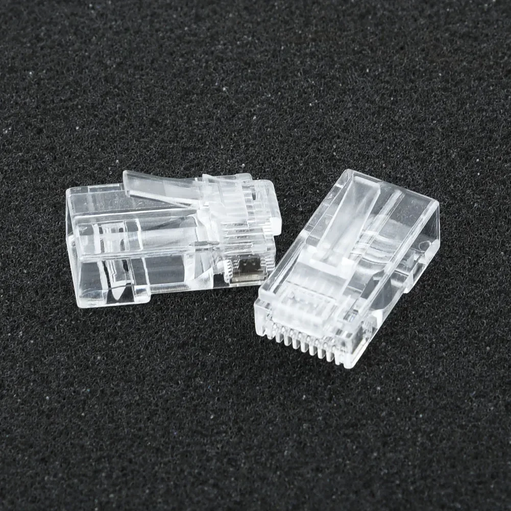 Conector de rede plugues peças plasticidade forte 8p8c substituição rede transparente 50 peças adaptador cabo cat6