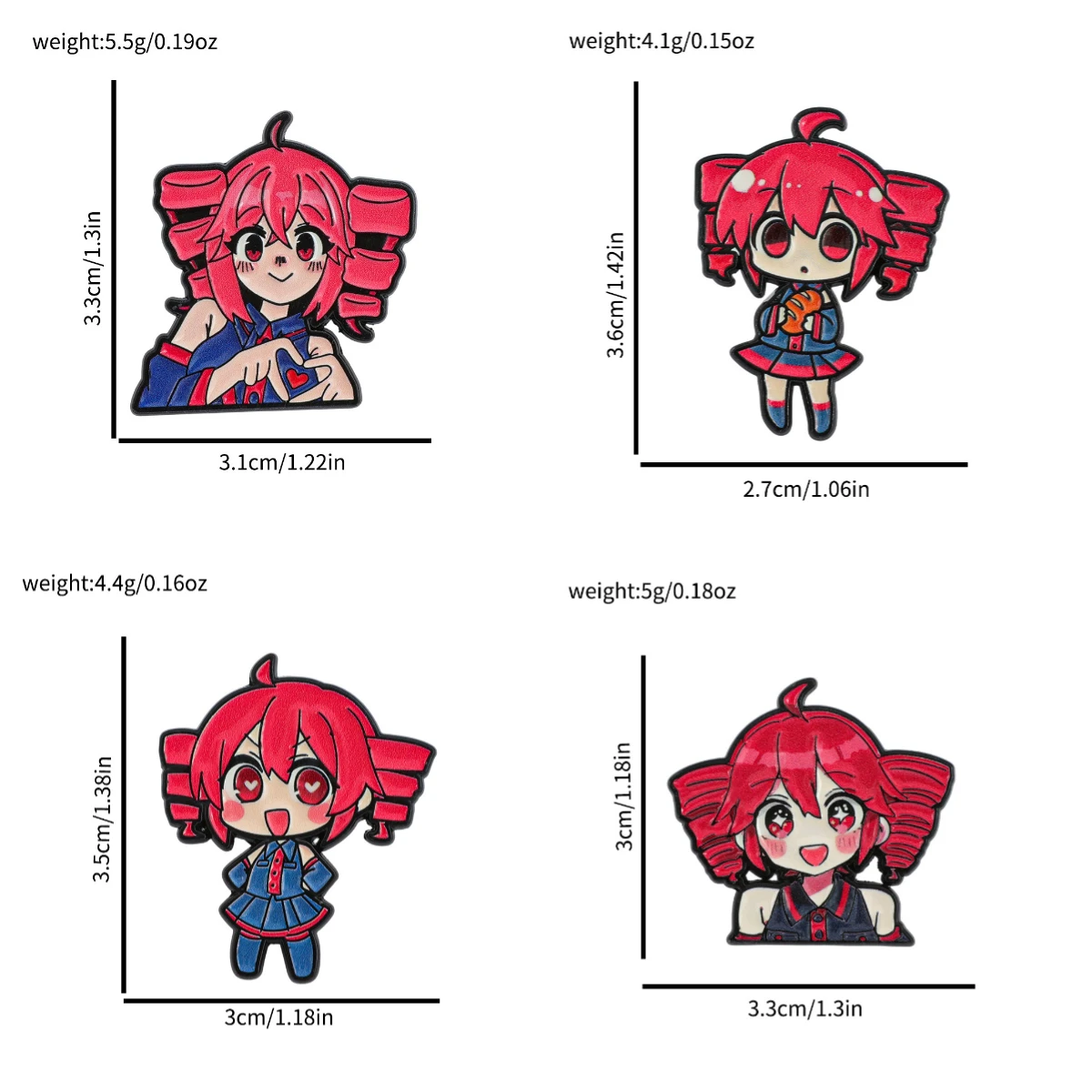 4pcs Anime Cute Cartoon Brooch Badge Kasane Teto Enamel Pin For Coat Brooch Set Fashion Lapel Badges Jewelry Gift for Friends - view 5