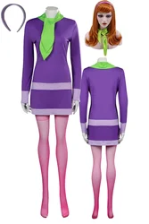 Daphne Blake Cosplay Kostuum Outfits Voor Volwassen Vrouwen Meisjes Halloween Carnaval Pak Rollenspel