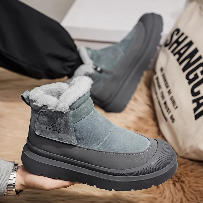 الشتاء أحذية الكاحل مريحة في الهواء الطلق أحذية المشي الرجال أحذية المشي لمسافات طويلة للنساء منصة أحذية الثلوج أفخم الدفء الرجال الأحذية #6