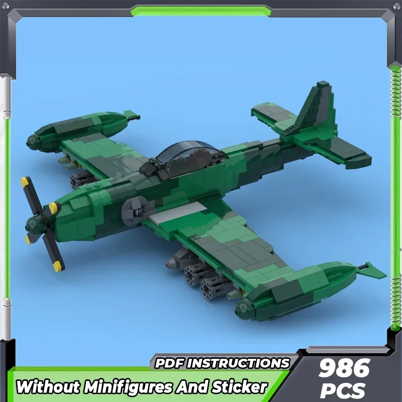 Moc Briques de Construction Modèle Militaire PA-48 Enforcer Fighter Technologie décennie s Modulaires Cadeaux Jouets pour Enfants DIY Ensembles Assemblage