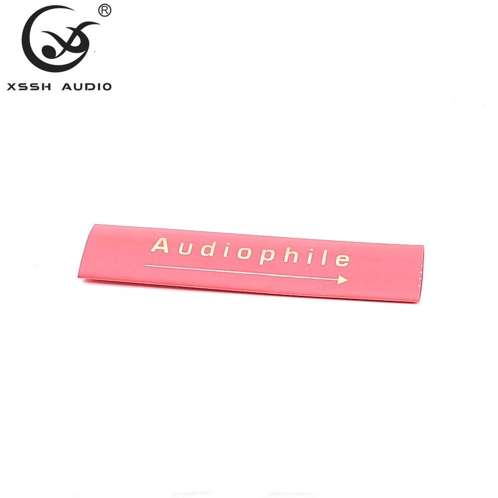 20 Stück 8mm 13mm Durchmesser Rot Schwarz XSSH Audio YIVO PVC Code Goldfarbener Aufdruck Logo Pfeile Wärmeschrumpfender Silikon-Gummi-Schlauch – Detail 1