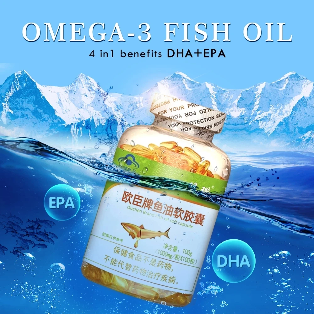 

100pills/bottle Omega 3 Fish Oil Capsule Design to Support with EPA DHA Vitamins