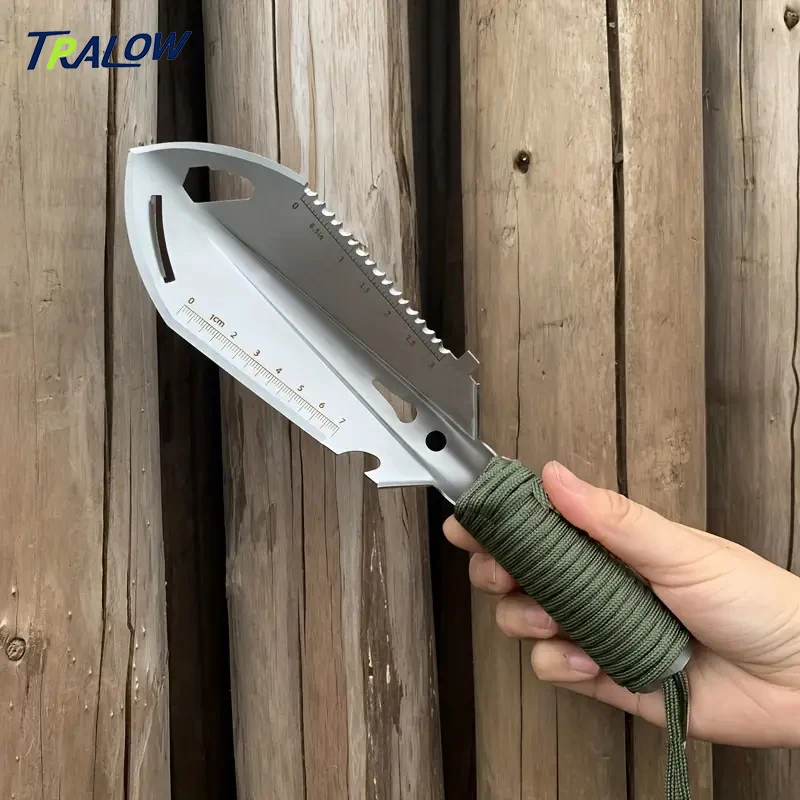 

TRALOW Multi Functional Stainless Steel Portable Shovel With Ergonomic Handle For Digging Transplanting Planting And Weeding