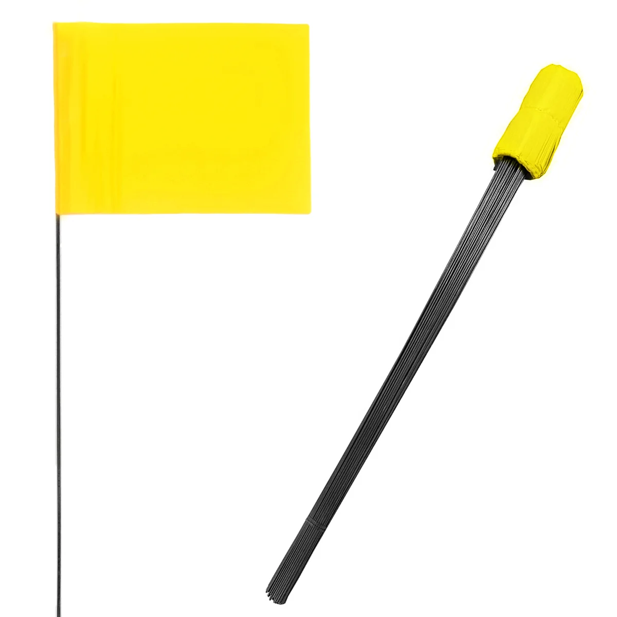 100 Pack yellow Marking Flags - 4 x 5-Inch Flag Steel Wire marker flags