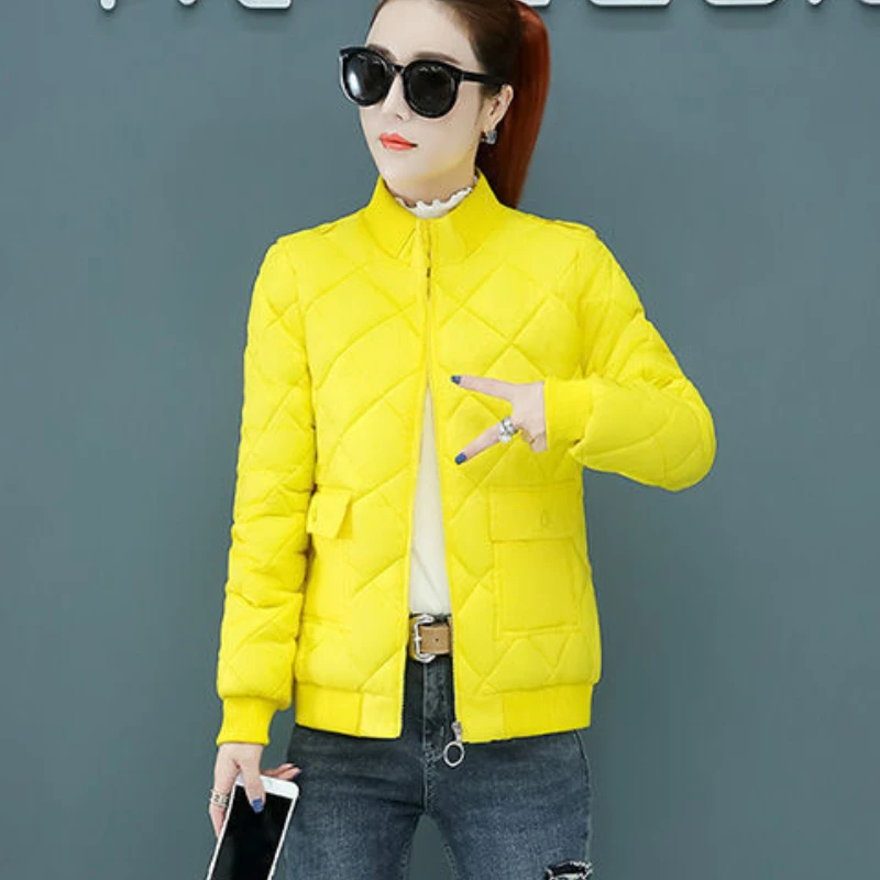 Cotton Jacket Padded Slim Fit Lady Parka Short Women's Quilted Coat Zip-up Offers Youthful Discount Cheap Outdoor Clothes Thick