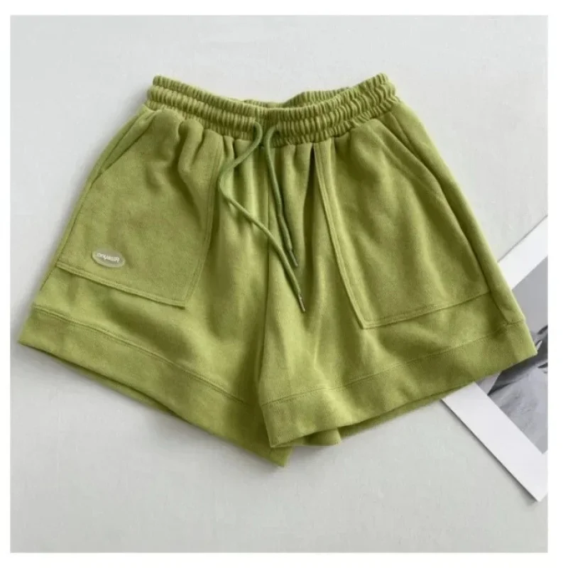 2025 new Women's comfortable loose wide-legged drawstring A pants Slim Waist Slim fit casual home versatile sports shorts