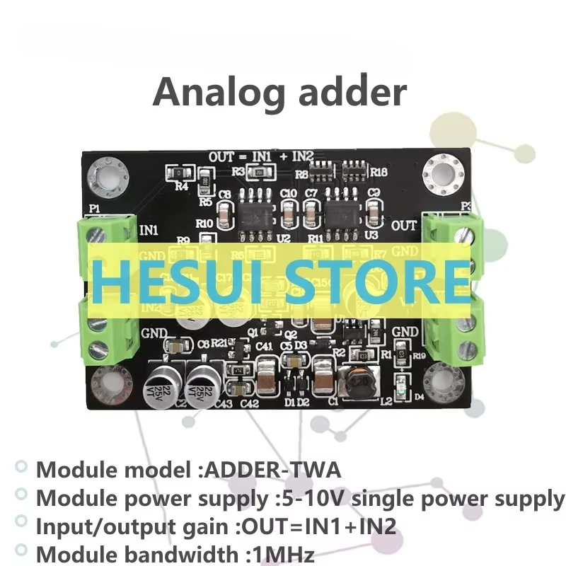 

Two-way adder simulates the addition operation signal in phase addition module 1:1 adder