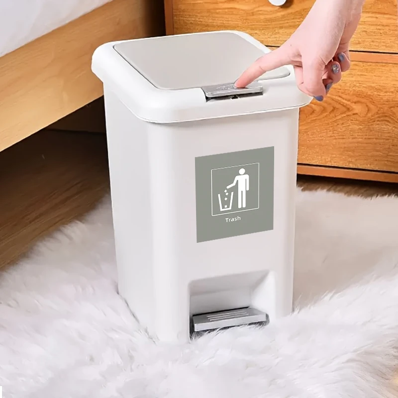 1-teiliger Mülleimer mit großem Fassungsvermögen, fußbetriebene Mülleimer, verdickt, geeignet für Küche, Büro, Schule, Hotel, Schlafzimmer