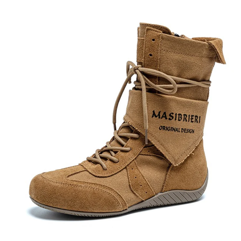 

2025 Autumn Early Winter Shoes Women Mid-Calf Boots Fashion Brand Western Desert Style High top Shoes Height Increasing 5cm D621