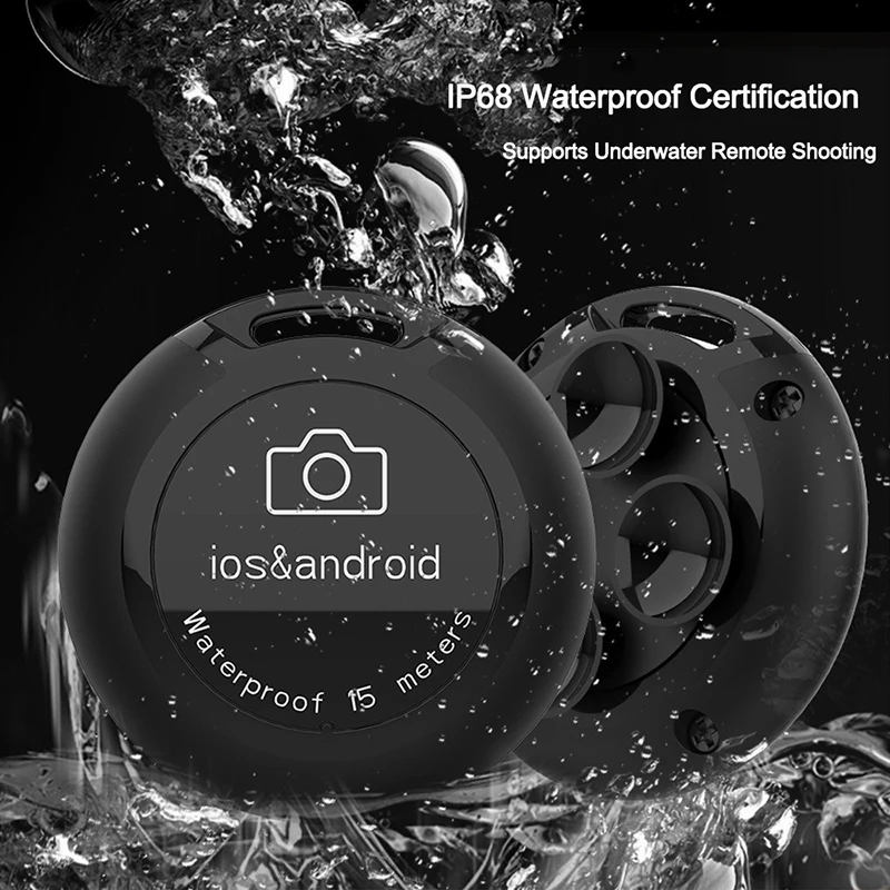 

【Bluetooth Camera Remote Control】IP68 Waterproof, Universal for Most Phones – Ace for Outdoor Adventures & Underwater Shots