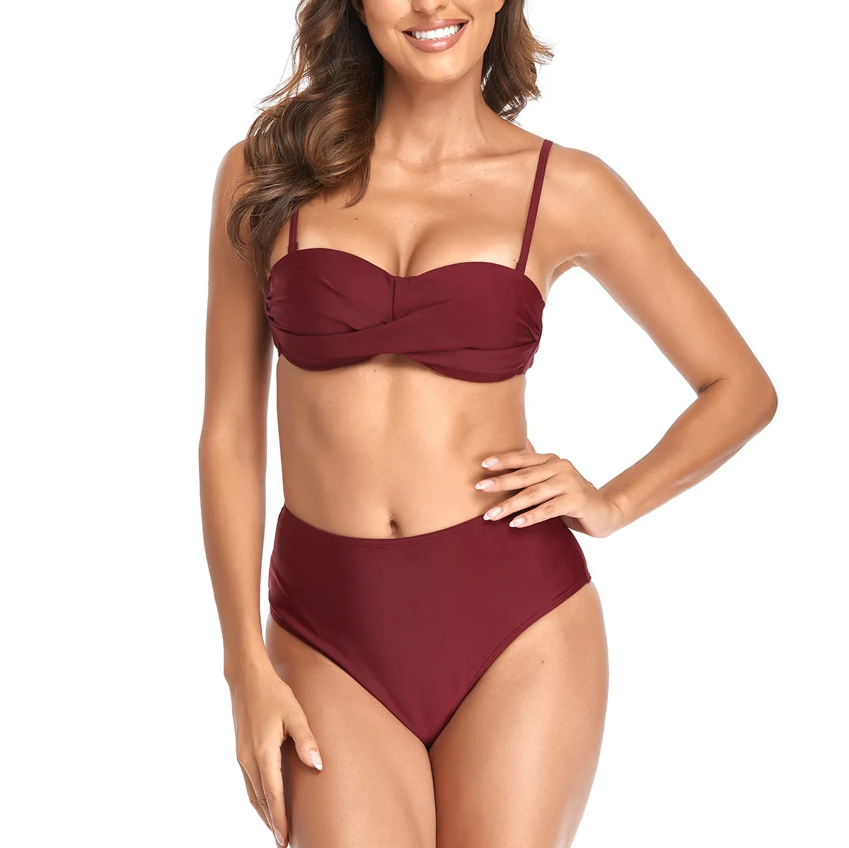 Swimsuit Women, Suspender Screw Bag Hard Bag High Waist Briefs Bikini Sexy Bikini 2 Pieces Tankini Swimsuits Women Biquinis Set