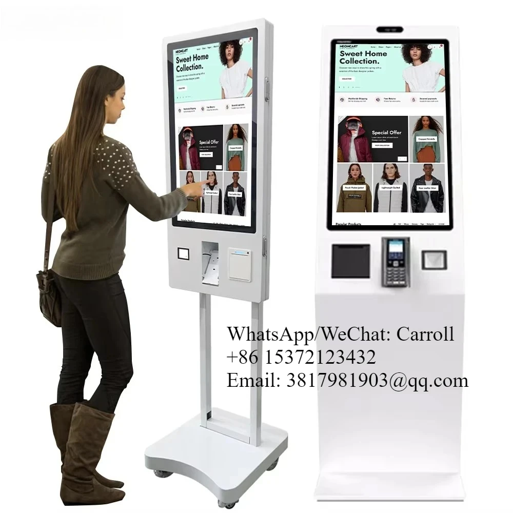 

VISIGN Touch Screen Self Service Payment Kiosk 24 27 32 43 Inch Advertising Display Ordering Kiosks For Auto-Restaurant Checkout