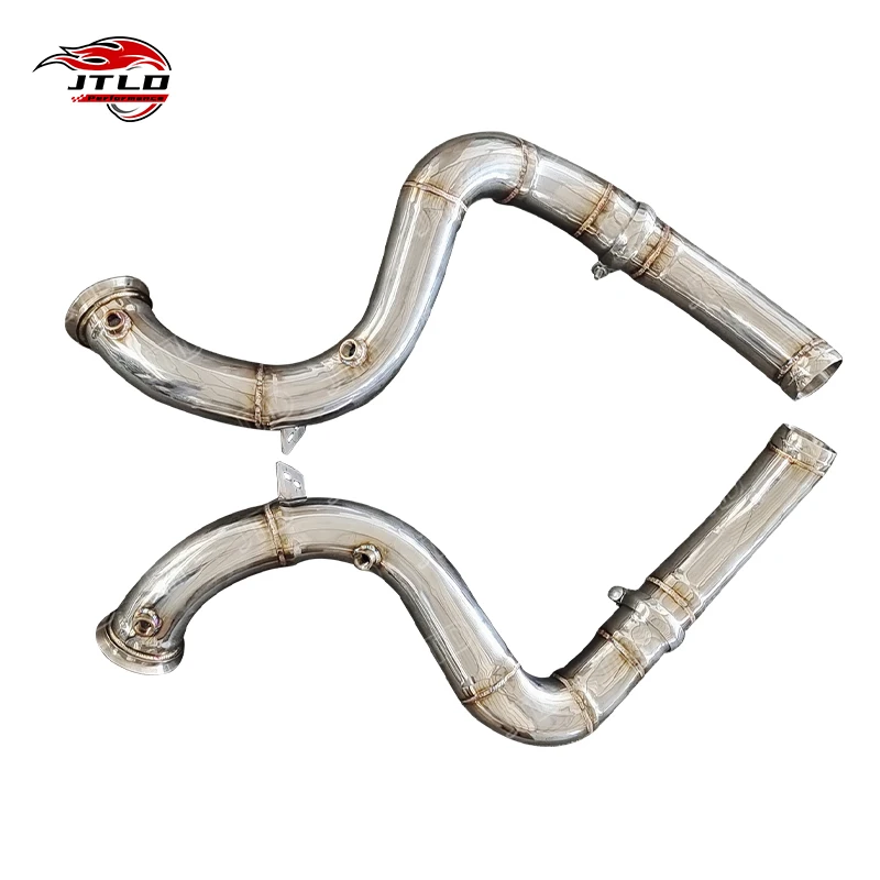 304 Stainless Steel Straight Pipe Polishing Exhaust Downpipe For Mercedes Benz W205 C63 AMG