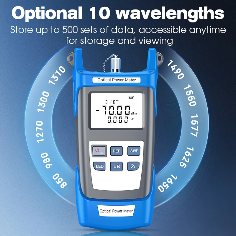 COMPTYCO P-G10 Optical Power Meter FTTH Optical Fiber Cable Testing Tool Fiber Optic Tester -70~+10dBm/-50~+26dBm OPM With LED