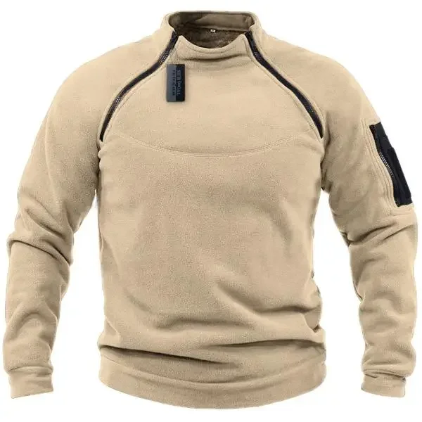 Men\'s Tactical Outdoor Sport Stand Collar Sweater Pullover Outdoor Warm Tactical Bottoming Shirt