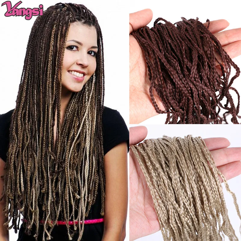 Full Star 28'' ZiZi Box Braids Synthetic Hair Extensions Crochet Braiding  Blue Gray Blonde Crochet Hair 24 Strands 50 g/pack