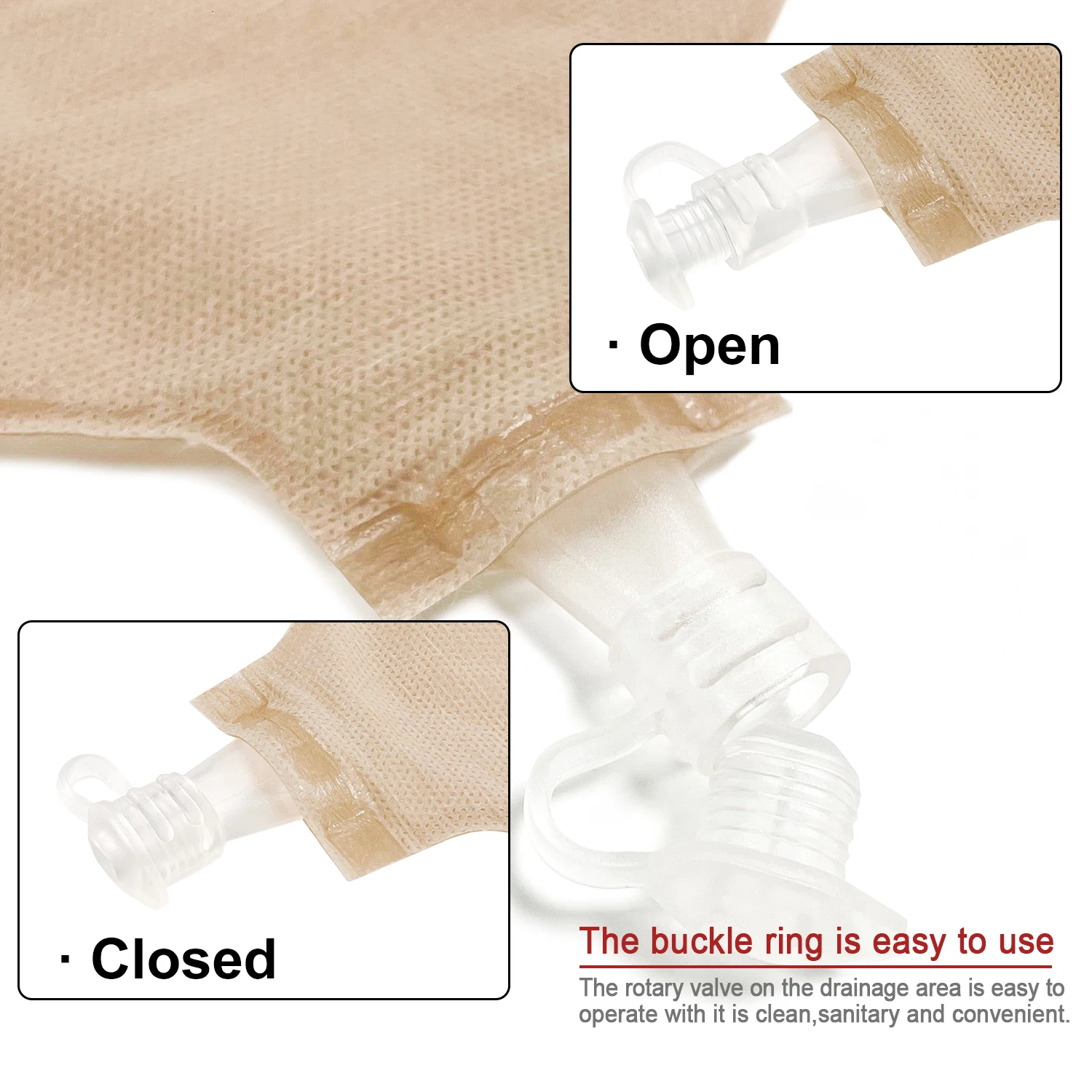 20pcs One Piece Urostomy Bags with Measuring Card can be cut Ostomy Bags for Ostomy Patient