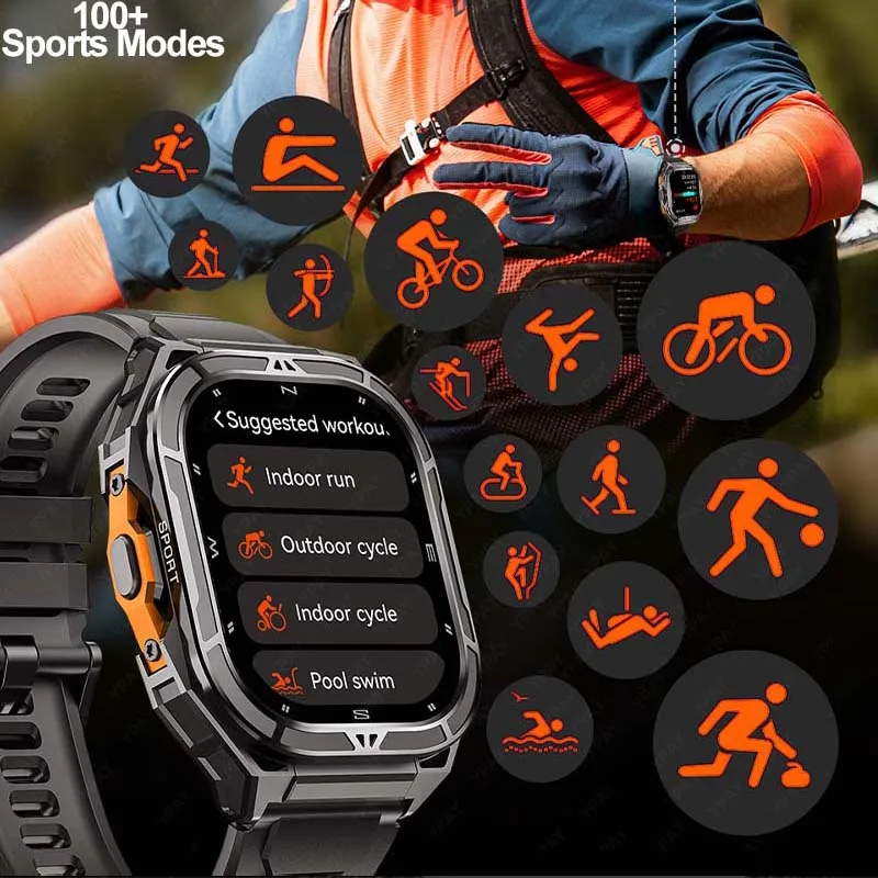 New For HUAWEI Original Premium GPS Smart Watch 1.96" HD AMOLED Display Built-in GPS SOS BT Call 10ATM Waterproof Smart Bracelet