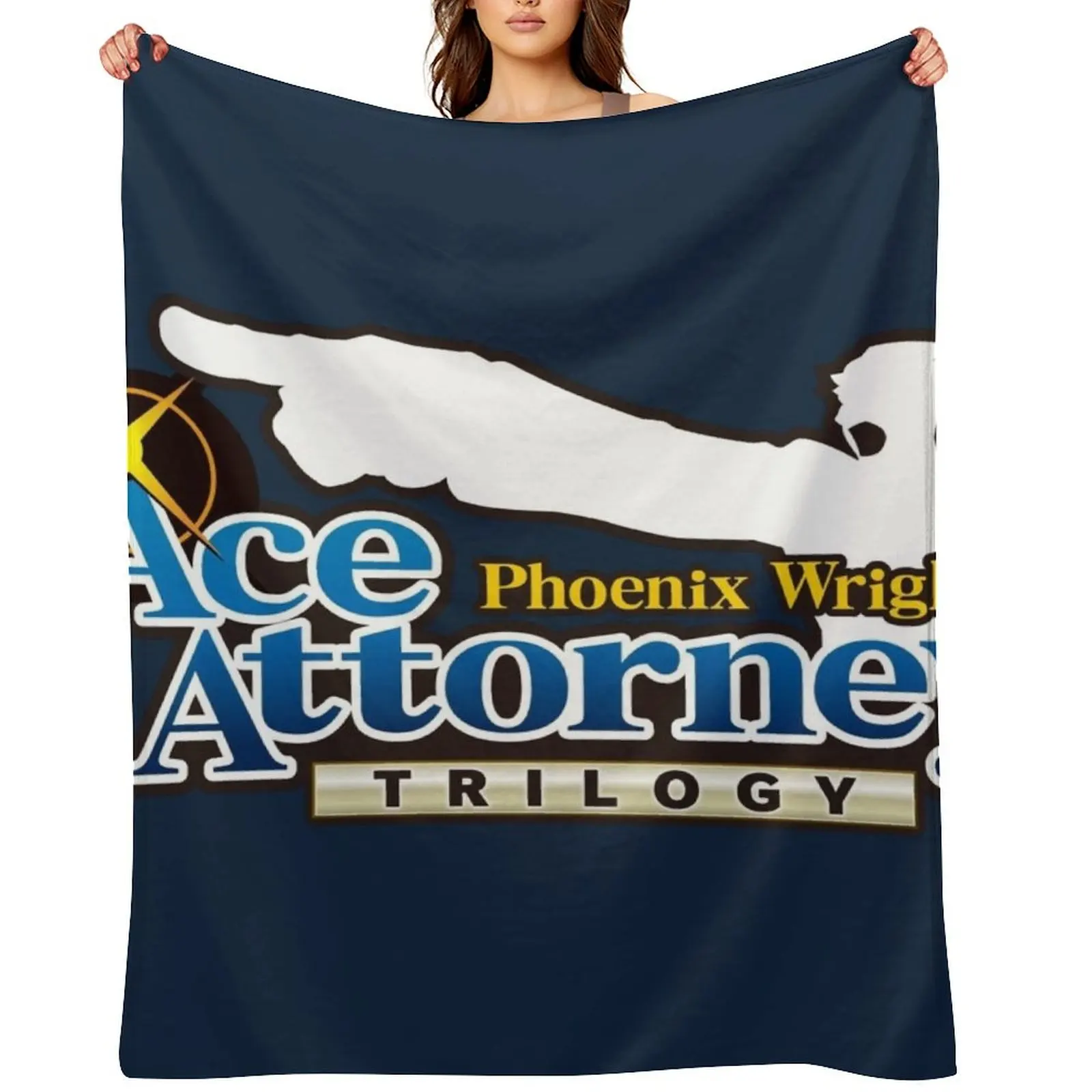 

Ace Attorney Trilogy Throw Blanket Retros Polar Furry Extra Large Throw Blankets