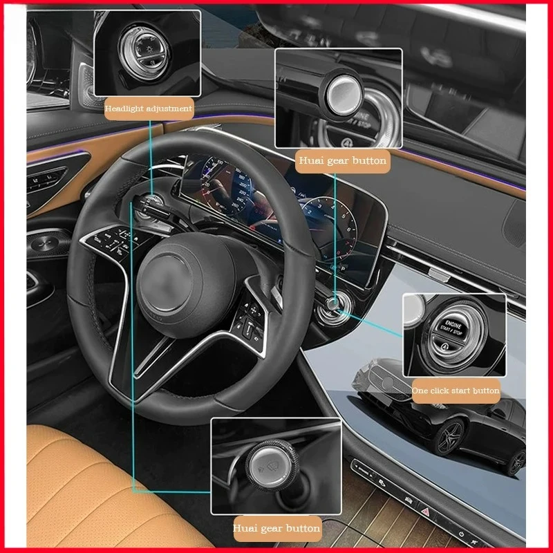 

For Mercedes Benz C E GLC S Class W177 W206 W214 X254 W223 Engine Start Stop Switch Button Protective Transparent Sticker