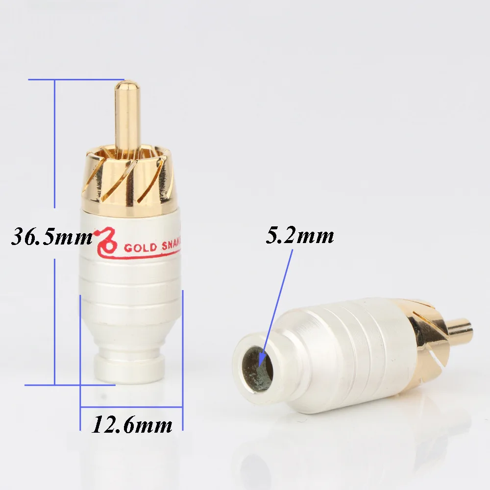 Hifi  High-quality Soldering RCA Plug Jack Connector Speaker Audio Output/Input Adapter Plug Gold Plated IPhone Connector Jack