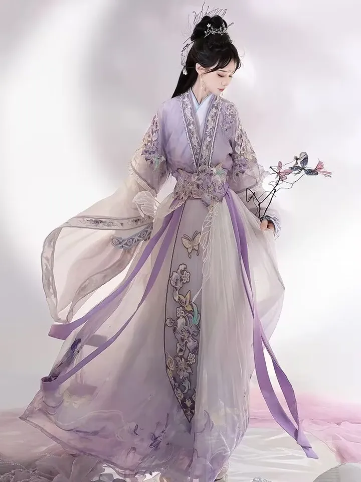 purple asian dress New Luxurious Purple Satin Phoenix Chinese Long Dress Cheongsam Qipao  lcdress56
