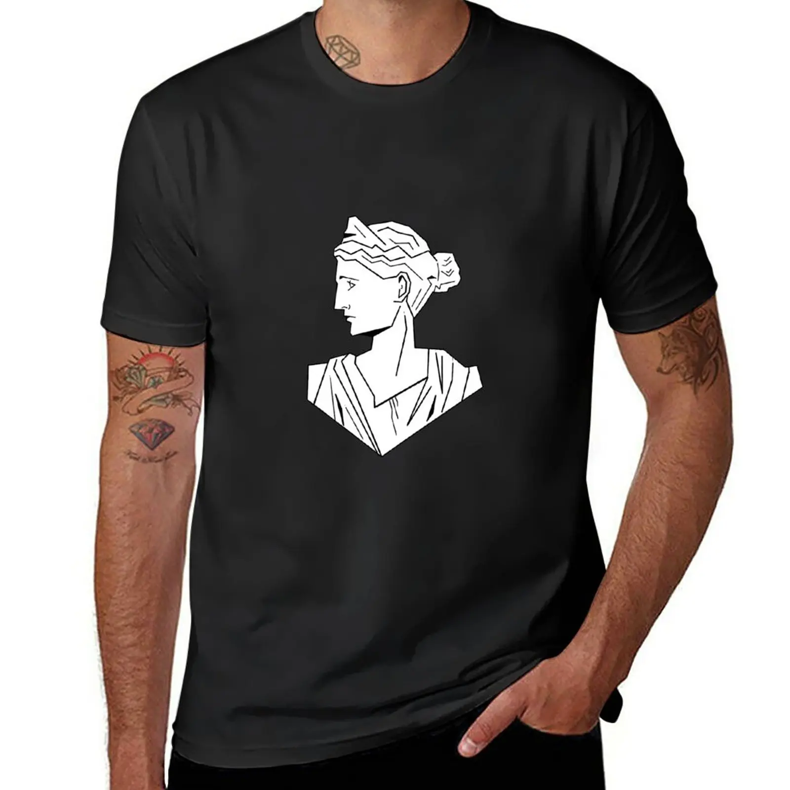 New Geometric minimalist roman statue T-Shirt blank t shirts cute tops mens t shirt graphic