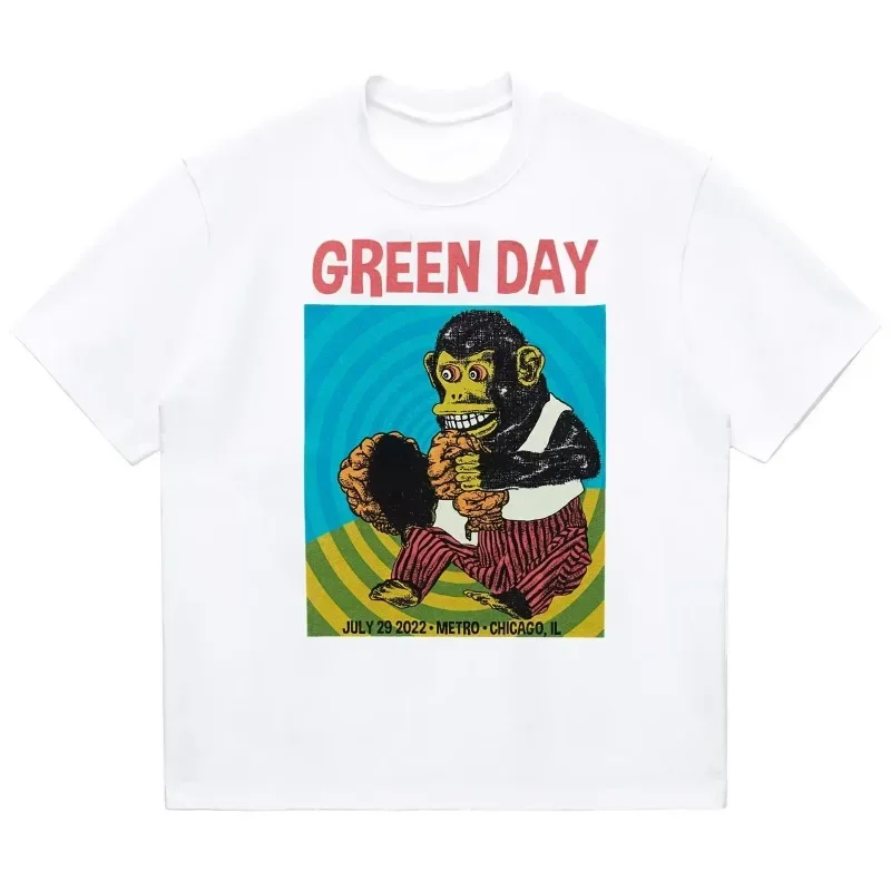 2025 Green Day PUNK Punk Band Cartoon Rock T-shirt Popular Style Women Clothing Y2k Top Aesthetic Graphic T Shirts Vintage