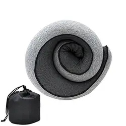 Almohada de viaje de espuma viscoelástica, soporte para el cuello para vuelo, cómodo cojín para la cabeza, accesorios de almohada para descanso del sueño, avión