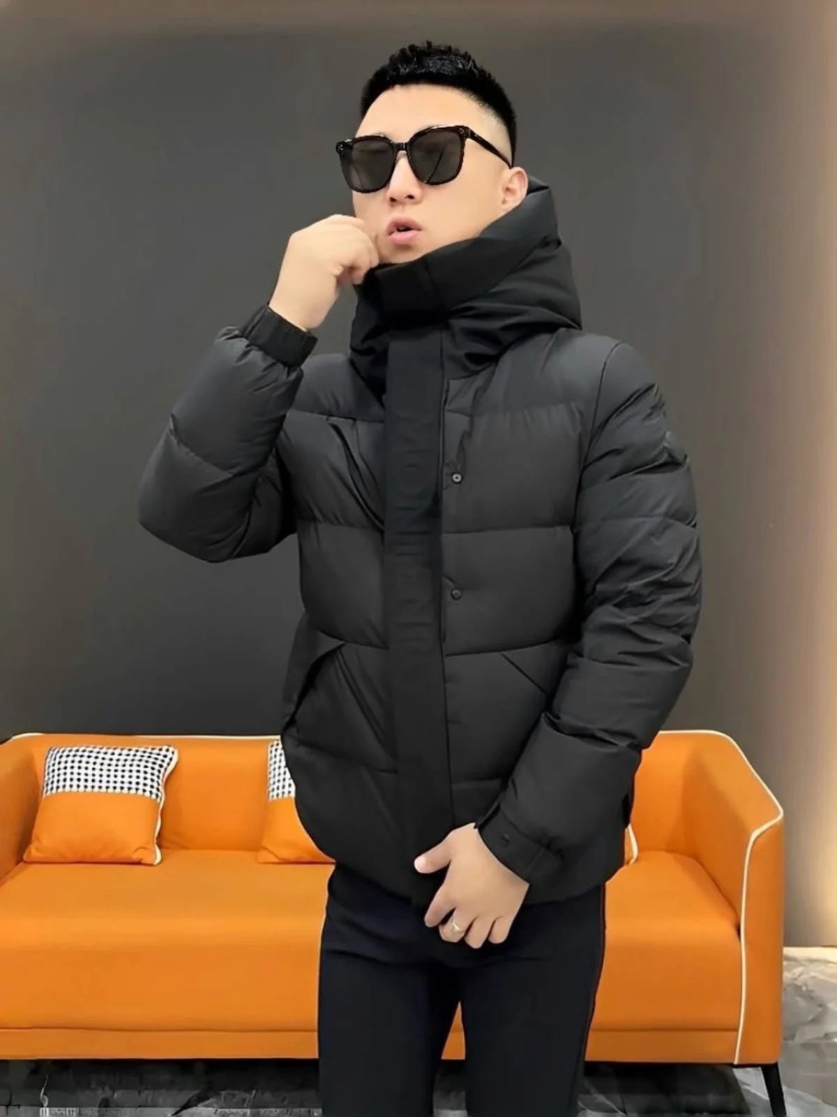 

Men's down Jaet Winter New 2025 Youth Faion Casual Simple Pure Color Personali Letter Match All Seasons Warmth