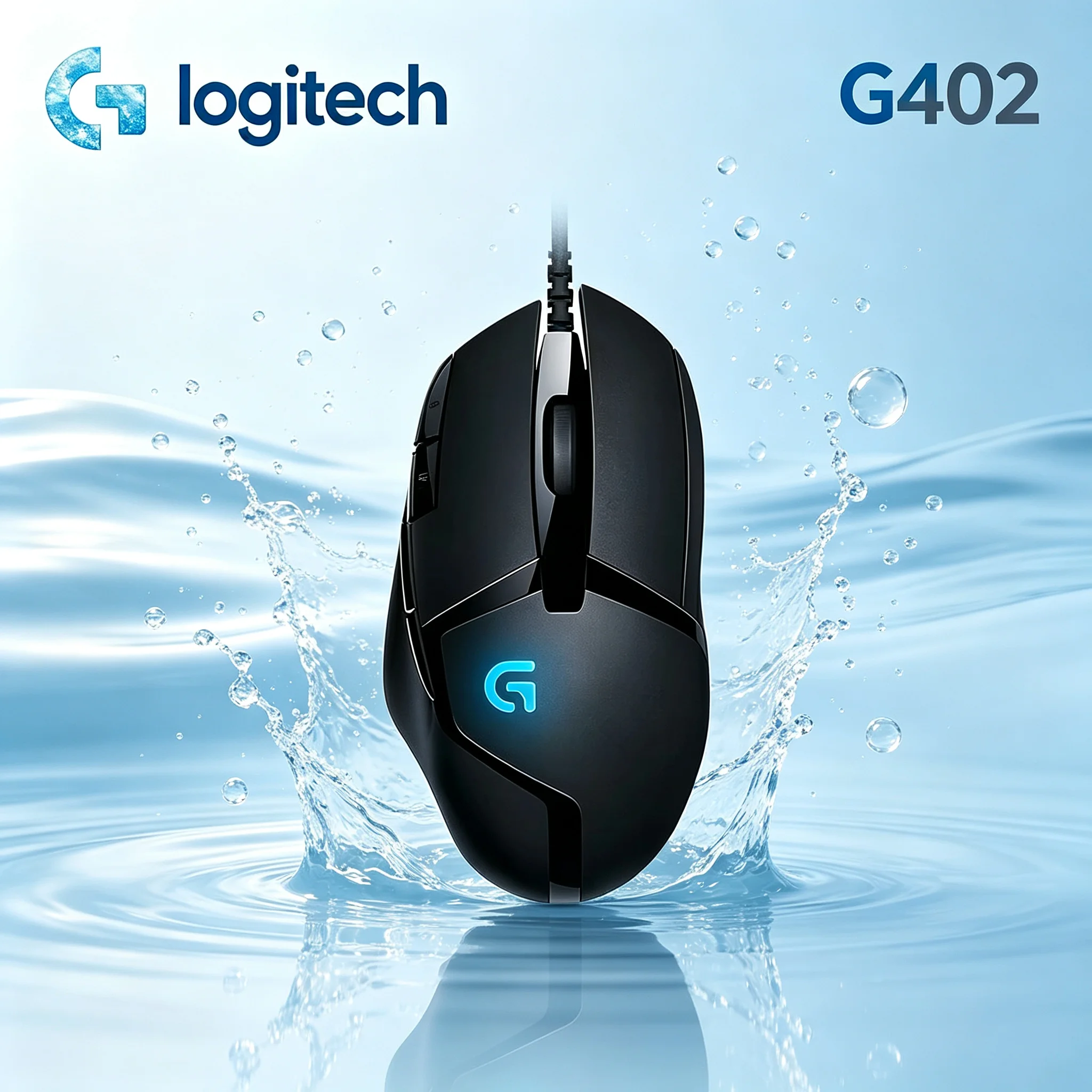Logitech G402 Hyperion Fury Wired Gaming Mouse Ergonomic Right‑Hand Design Mice For Competitive Game Play