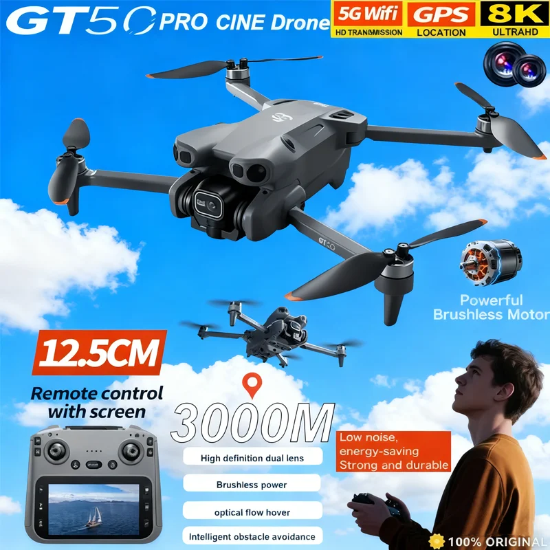 

2025 NEW GT50 PRO Mini Drone 5G GPS Professional 8K HD Dual Cameras 20mins Flight Aerial Photography Quadcopter UAV Boy Toy Gift