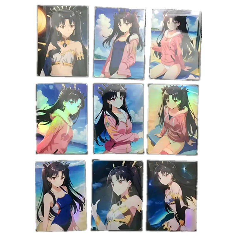 9Pcs/set Anime FGO Absolute Warcraft Front Ishtar Homemade ACG Heroine Sexy Nude Card Fate Game Hobby Toy Gift Collection Card