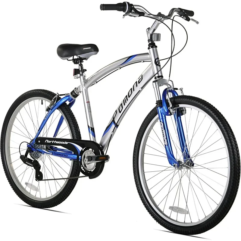 

Dual Suspension Comfort Bike Lightweight Aluminum Frame Front and Rear Alloy Linear Pull Brakes 7 Gears Bicycles