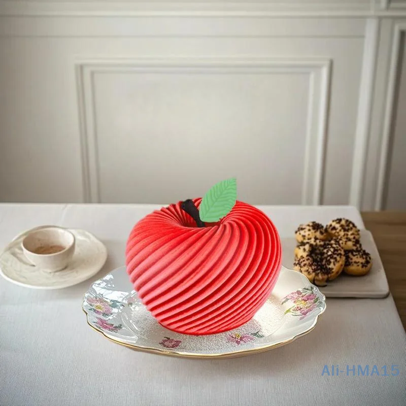 Molde espiral de silicone para bolo mousse de maçã, pastelaria francesa, chocolate, natal, dia dos namorados, feriado