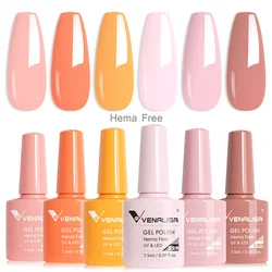6pcs Venalisa Gel Nail Polish TPO Free Hema Free Color Varnish Rubber Base Jelly Pink Natural Color Series Nude Collection Gel
