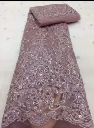 

Classic Design Material Top Selling Sequins Embroidery French Tulle Lace Fabric Nigerian Lace Fabric For Wedding Party