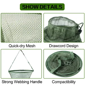 Câu cá có thể đánh cá Sougayilang, 3 lớp, lưới tròn, gấp, 25cm, 35cm, 42cm, 50cm, giá rẻ, kích thước 4 6 Câu cá bán hàng chính Tarrafa Lưới 4 - №2