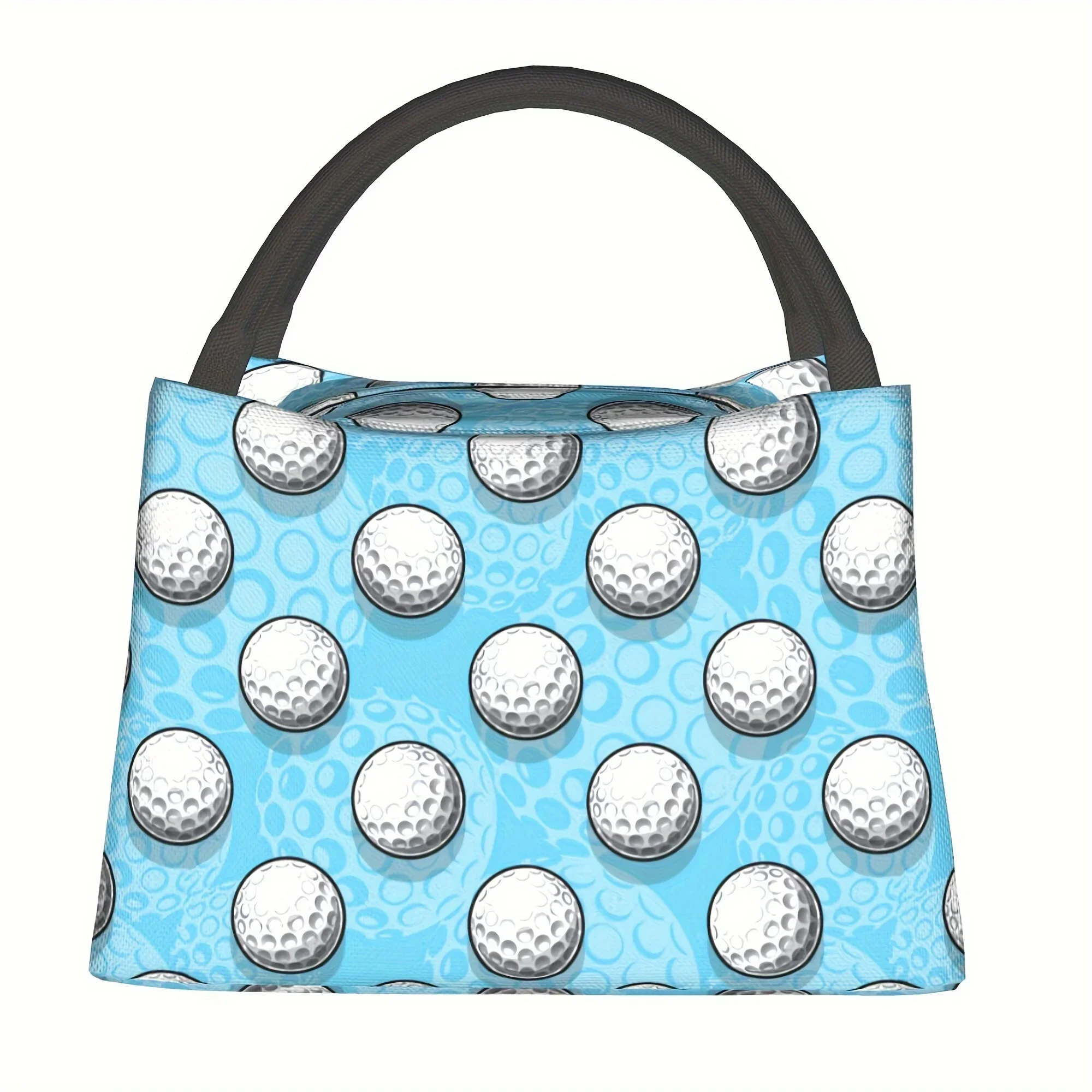 Golf Ball Pattern Portable Reusable Cooler Bag Insulated Lunch Bag Essential for Camping Picnic Beach Suitable for Home