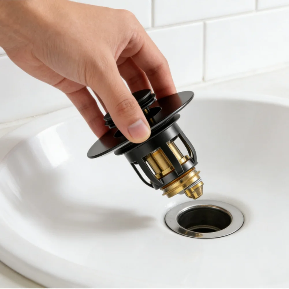 

Новинка 2025 года, устойчивая к ржавчине раковина со сливным фильтром, дизайн с защитой от засорения, быстрая застежка на кнопке для дома, ванной комнаты, кухни, гигиены