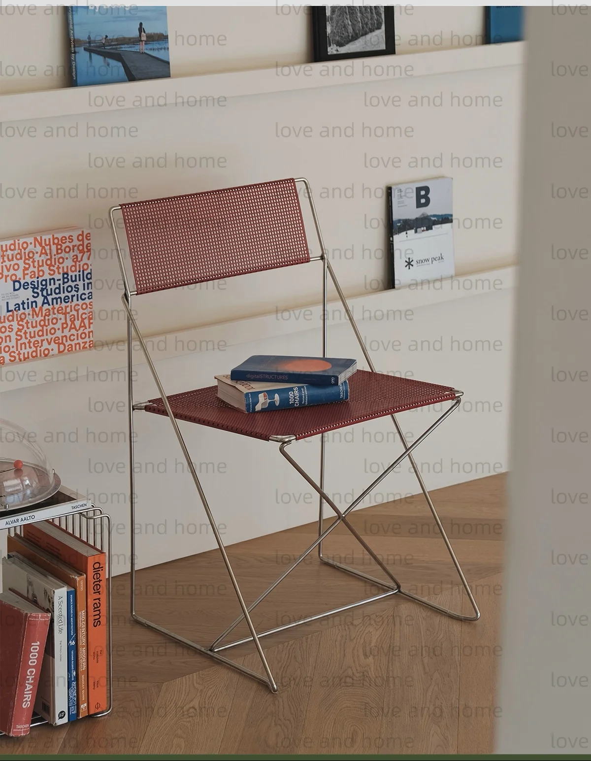 الشمال تكويم الطعام كرسي مطلي بالكروم الفولاذ المقاوم للصدأ أسلاك الفولاذ سلك شبكة لوحة بساطتها نمط قوي البناء الدنمارك #1