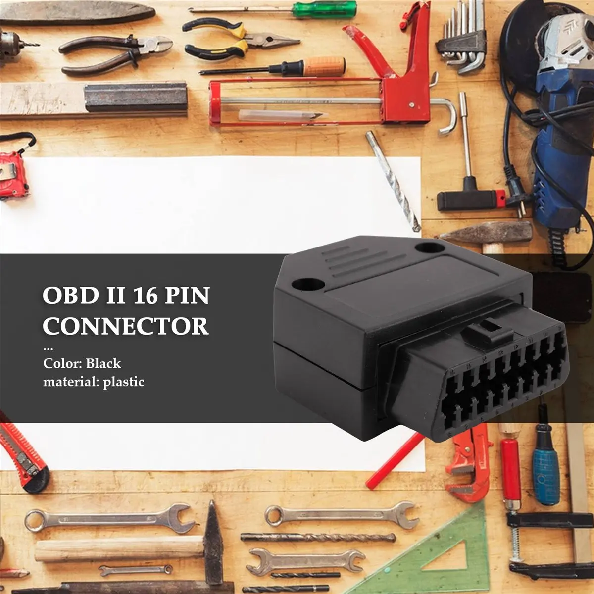 Compatible OBD2 OBD II 16 pin connector socket Diagnostic Tool Adapter OBD connector + Enclosures + Terminal + screws