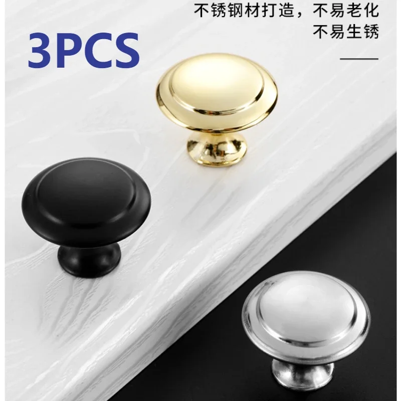 3/1PCS Home Wardrobe Door Pull Stainless Steel Drawer Single Hole Door Handle Sliding Door Window Cabinet Zinc Alloy Pull