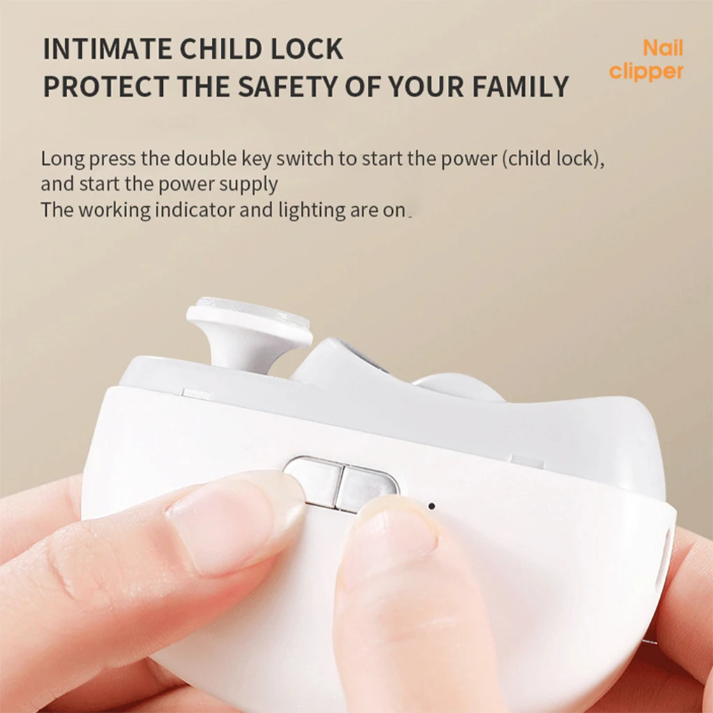 ماكينة تشذيب أصابع وأصابع القدم للأطفال البالغين لعمر بطارية طويل لتقليم وتلميع الأظافر باللون الأبيض #2