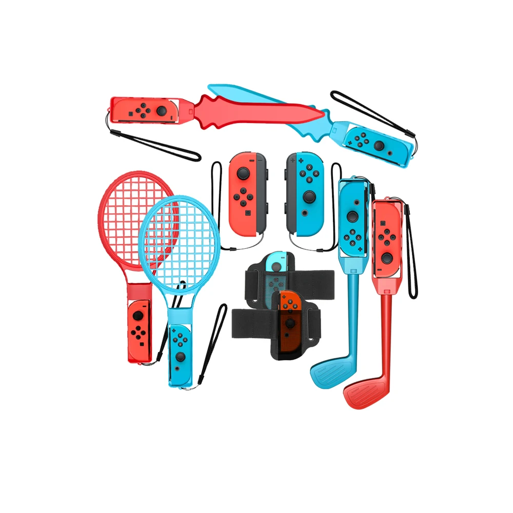 10 in 1 game accessories bundle for Switch NS console  for joy con Golf clubs Joystick Kit  game  accessories